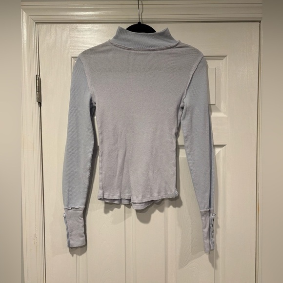 Free People We The Free Waffle Freya Mock Neck Top - Picture 1 of 5